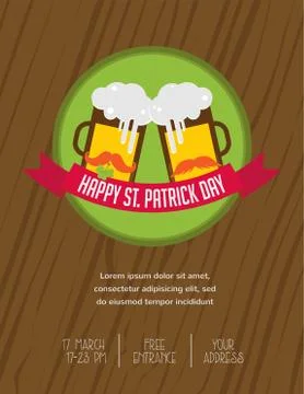 St. Patricks day pub and party invitation Stock Illustration