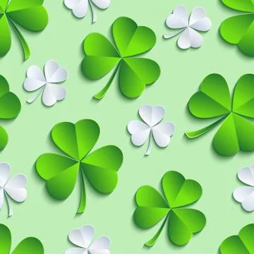 St. Patrick's day seamless pattern with clover Stock Illustration
