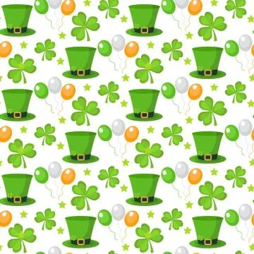 St. Patricks Day seamless pattern. Endless background texture. Vector illus.. 스톡 일러스트