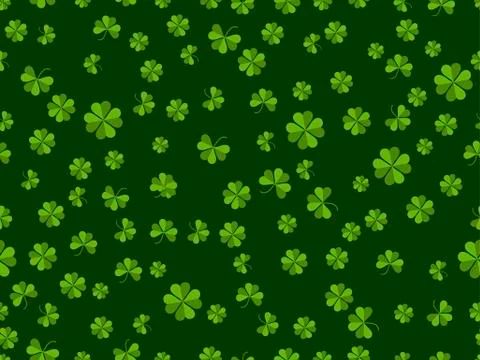 St. Patrick's day. Seamless pattern with clover on a green background Illustrazione stock