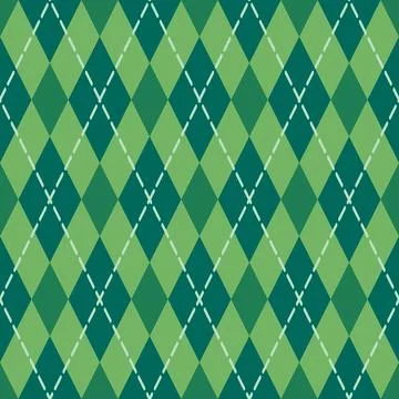 St. Patricks Day Seamless Pattern Green Argyle Stock Illustration