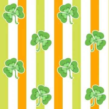 St. Patricks Day Seamless Pattern Irish Flag Stock Illustration