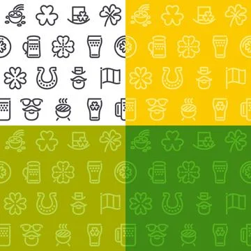 St. Patrick's Day Seamless Pattern with Icons Stock Illustration