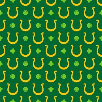 St. Patricks Day seamless pattern. Green Saint Patricks Day backdrop. Vecto.. Stock Illustration