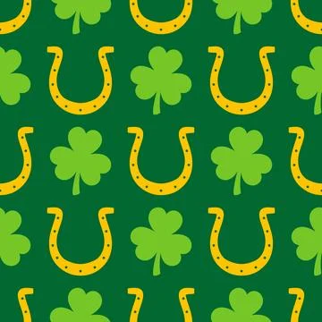 St Patricks Day seamless pattern. Green Saint Patricks Day backdrop. Vector b Stock Illustration