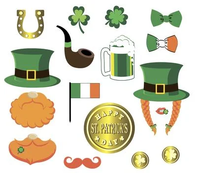 St. Patrick's Day set of designs Illustrazione stock