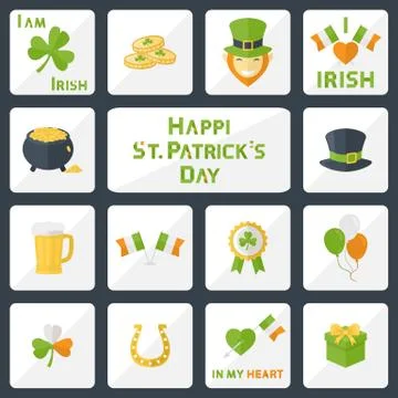 St. Patricks Day set Illustrazione stock