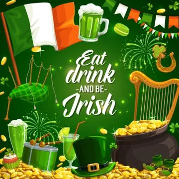 St. Patricks day spring holiday. Music, beer feast Stock Illustration