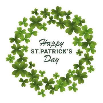St patricks day square banner clover ring gradient vector Stock Illustration