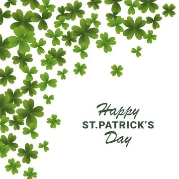 St patricks day square banner clover gradient located on the left side Stock Illustration