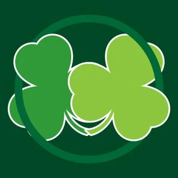 St Patricks Day square card - two green clovers Stock Illustration