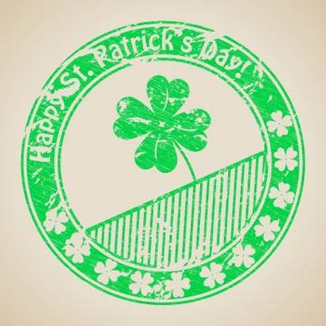 St patrick's day stamp design Stock Illustration