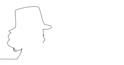 St. Patricks day thin line style female leprechaun portrait. Saint Patricks Day Stock Footage 316482489