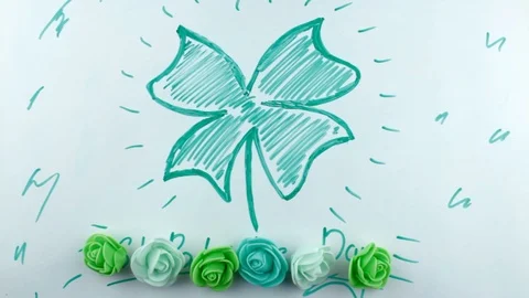 St. Patrick's Day under green florets Stock Footage 85596139