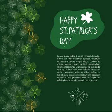 St. Patrick's Day vector design template Illustrazione stock