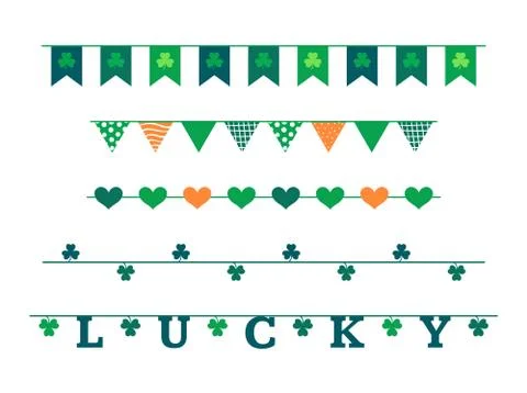 St. Patrick's Day vector design elements set. Stock Illustration