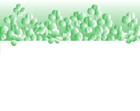 St. Patrick's day vector horizontal background with shamrock leaves. Stock Illustration