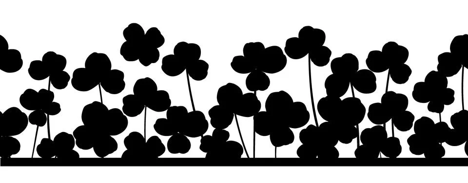 St. Patrick's day vector horizontal seamless background with shamrock leaves. Stock Illustration