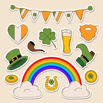 St. Patrick's day vector illustration set Stock Illustration