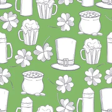 St Patrick's Day vector pattern Stock Illustration