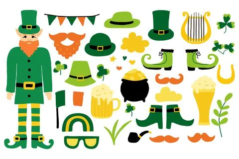 St. patricks day vector set. Stock Illustration