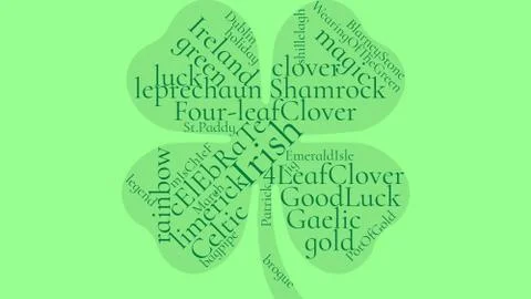 St, Patrick's Day Word Cloud Graphic Stock Illustration