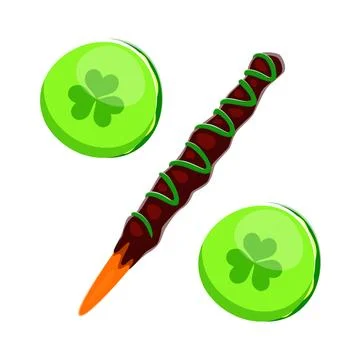 St Patricks font candy punctuation percent symbol Stock Illustration