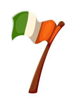 St Patricks font type Ireland flag number 7 seven Stockillustratie