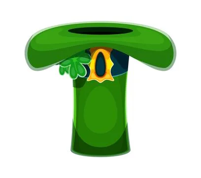 St Patricks font type leprechaun top hat letter T Stock Illustration