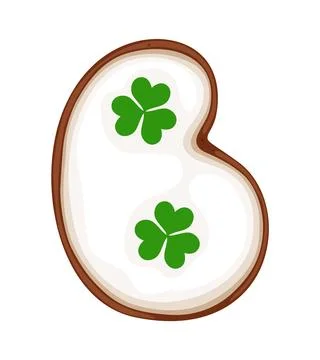 St Patricks font type shamrock clover letter B Stock Illustration