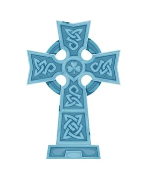 St Patricks font typeset celtic cross letter I Stock Illustration