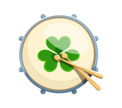 St Patricks font typeset drum with clover letter Q Stock Illustration