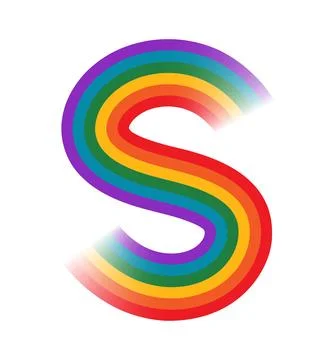 St Patricks font typeset rainbow colors letter S Stock Illustration