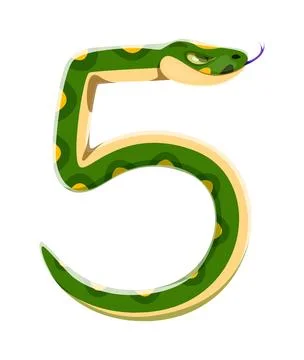 St Patricks font typeset snake number 5 five Stock Illustration