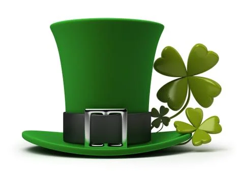 St patricks hat and clover Stock Illustration