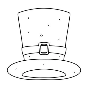 St. Patricks hat in hand drawn doodle style. Vector illustration isolated o.. Stock Illustration