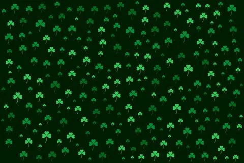 St patricks irish green leaf seamless pattern Stock Illustration
