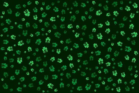St patricks irish green leaf seamless pattern Stock Illustration