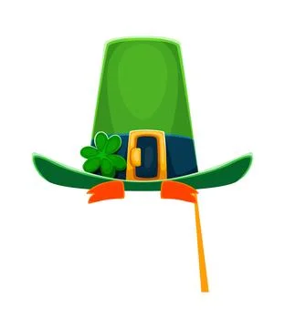 St Patricks leprechaun green hat photo booth mask Stock Illustration