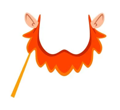 St Patricks leprechaun red beard photo booth mask Stock Illustration