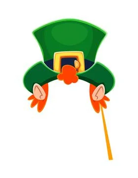 St Patricks leprechaun top hat photo booth mask Stock Illustration