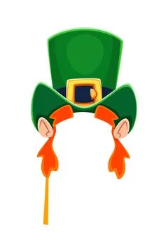 St Patricks leprechaun top hat photo booth mask Stock Illustration