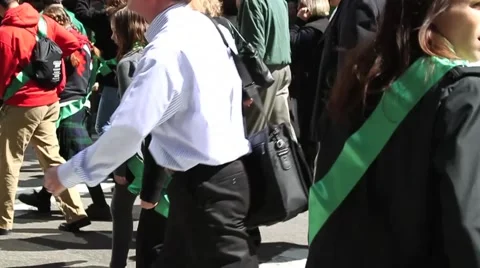 St Patricks Parade Green Video stock 1688867