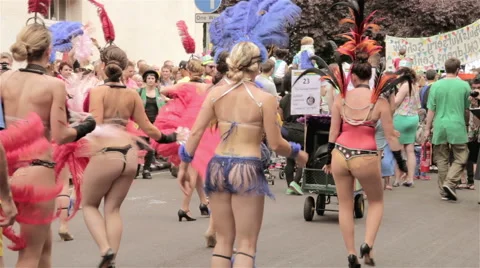 St Paul Carnival, burlesque dancing Vídeo Stock 41448758