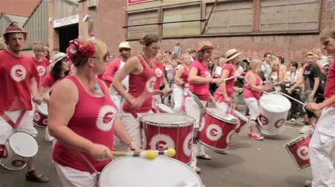 St Paul Carnival, drumming Vídeo Stock 41448715