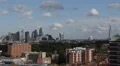 St. Paul Cathedral London Stunning Aerial View Modern Skyline Financial District HD Footage