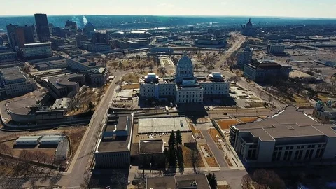St. Paul Minnesota Downtown Skyline State Capitol Building Twin Cities  Stock Footage 79122853
