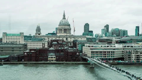 St. Pauls Cathedral 4K Timelapse London UK Stock Footage 263364205