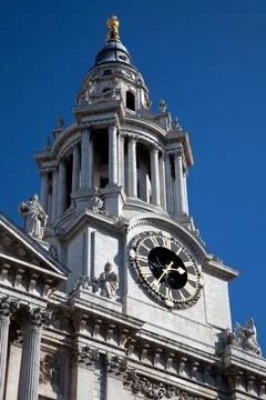 St Pauls Cathedral Clock Tower Stock Photos