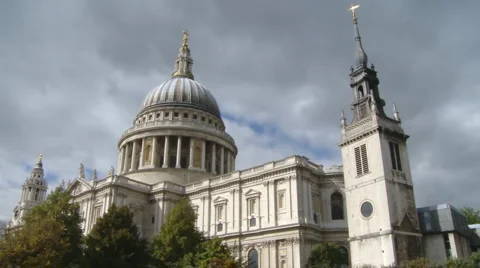 St Paul's Cathedral Cloud Timelapse Video stock 884866